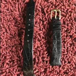 Black Genuine Crocodile Watchstrap with pins.
